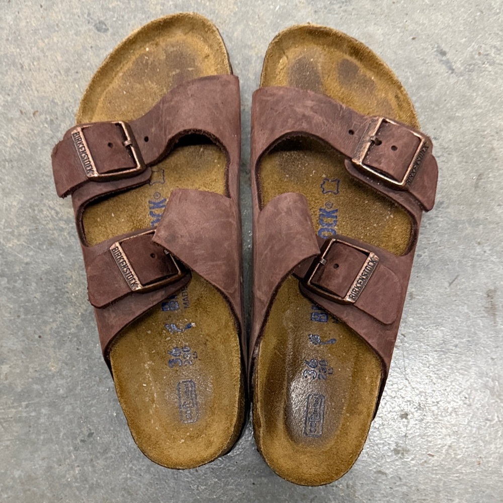 Birkenstock Dark Brown Leather Sandals - Picture 3 of 5